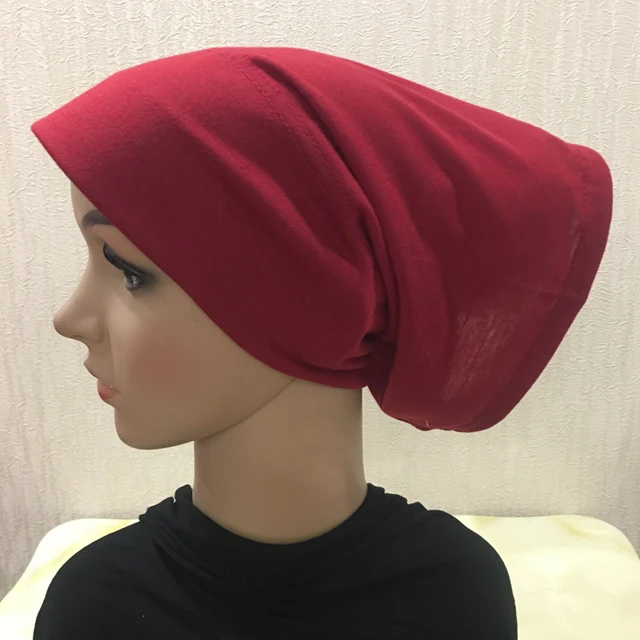 Plain With Cardboard Tube Hats Underscarf Muslim Turban Stretch Stiff Front Inner Hijabs Head Scarf Under Hijab Bonnet XDH066