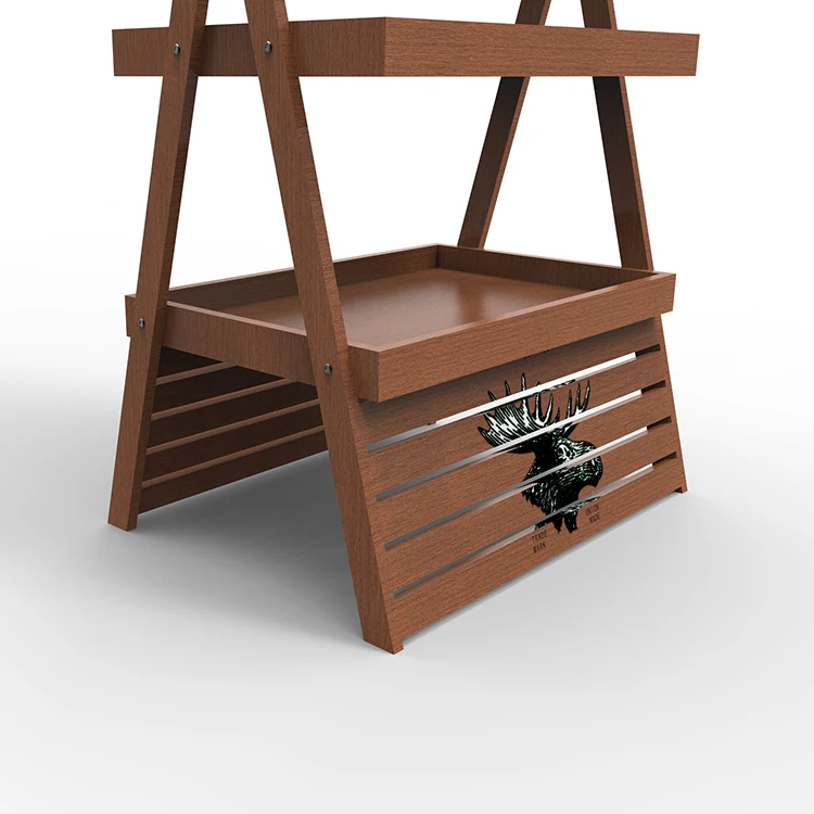 Подгонянная Х-образная деревянная витрина для виски полки