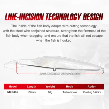 For Nobby Bionic ABS 90g Luya Trolling Mino Long Tongue Board Sea Fishing Boat Fishing Hard Bait – Trolling Lure – view 3