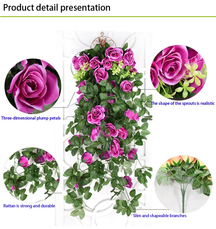 Wholesale Artificial Flowers Hanging Rose Plants Artificial Hanging