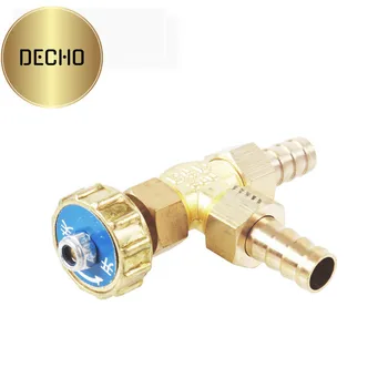 Brass right angle regulating valve 90 degree DN8 with barb ends 10mm support customization