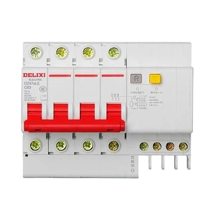 DELIXI DZ47SLE Circuit Breaker 4 Pole 63A MCB Earth Leakage