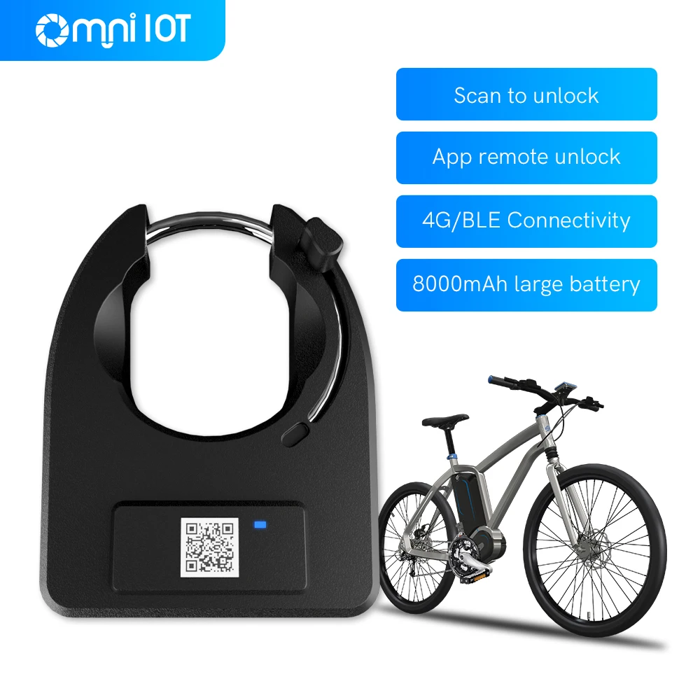 Custom Smart Qr Code BLE GPS GPRS Sharing Bicycle E Bike Rental System Mobile APP Control Smart Lock With Alarm