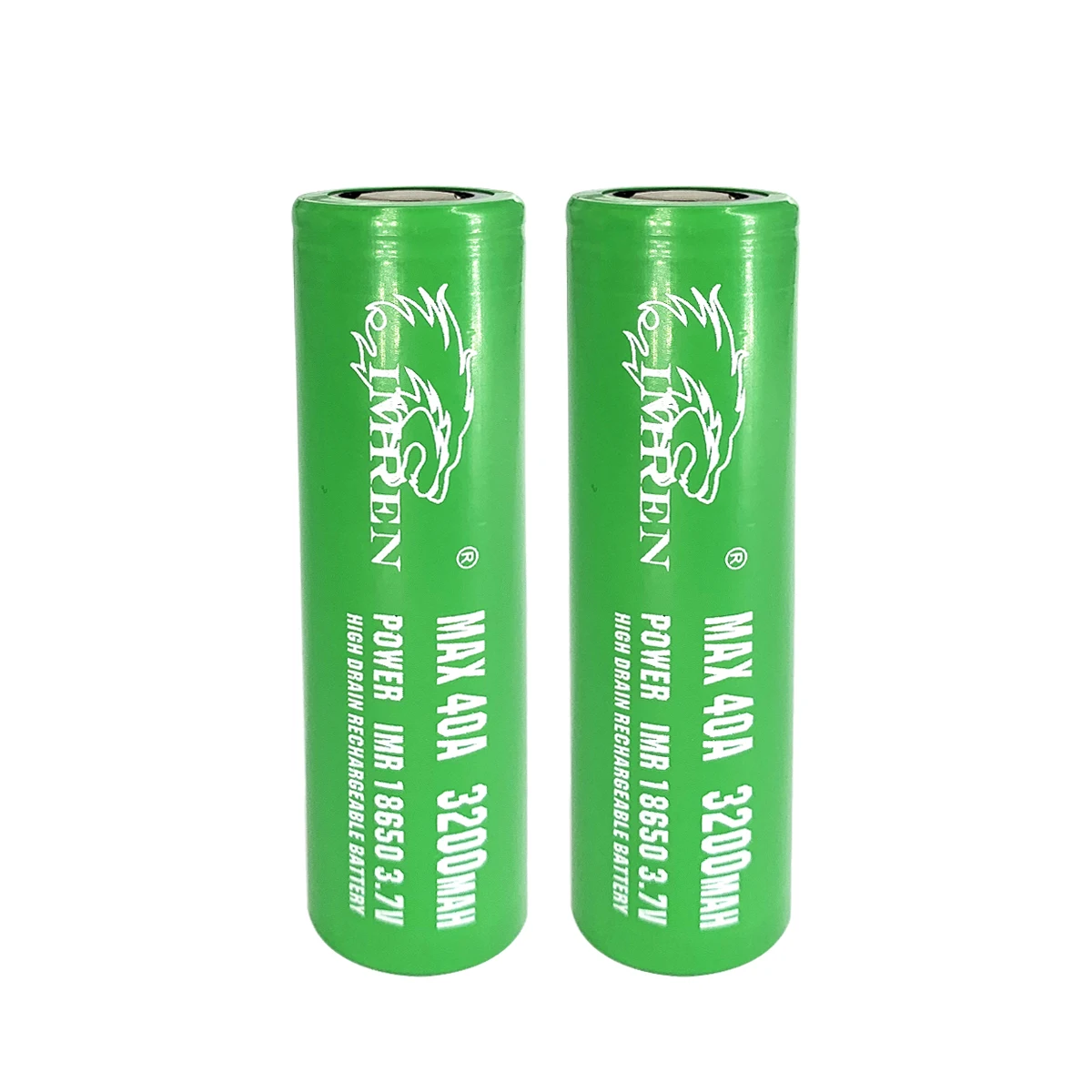INR18650 Imren Batteries Litio 3200 Mah 40 Ampere Pin Piatto Flat Top 1 Pz 18650 Ce Guangdong Li-ion Green ROHS 1 Year,1 Year
