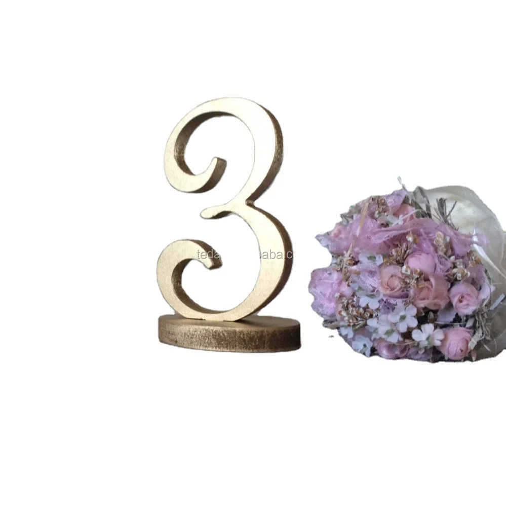 Wedding Table Numbers Gold