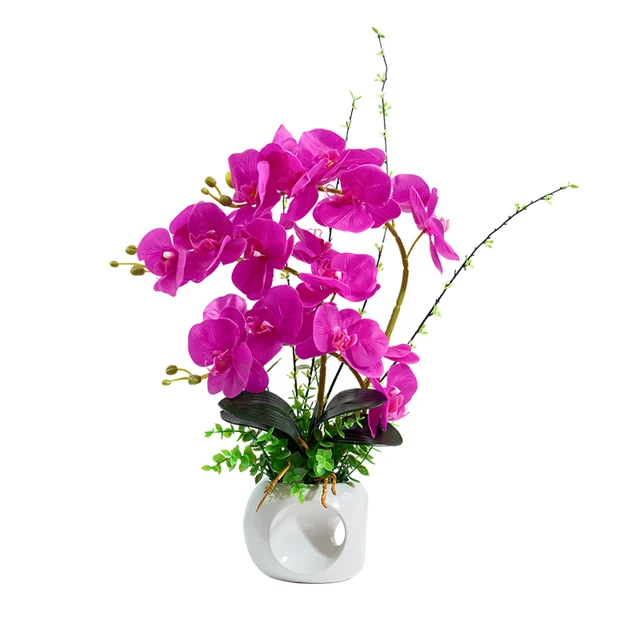 Valentine's Day Phalaenopsis flower wool  pot artificial flower arrangement bonsai