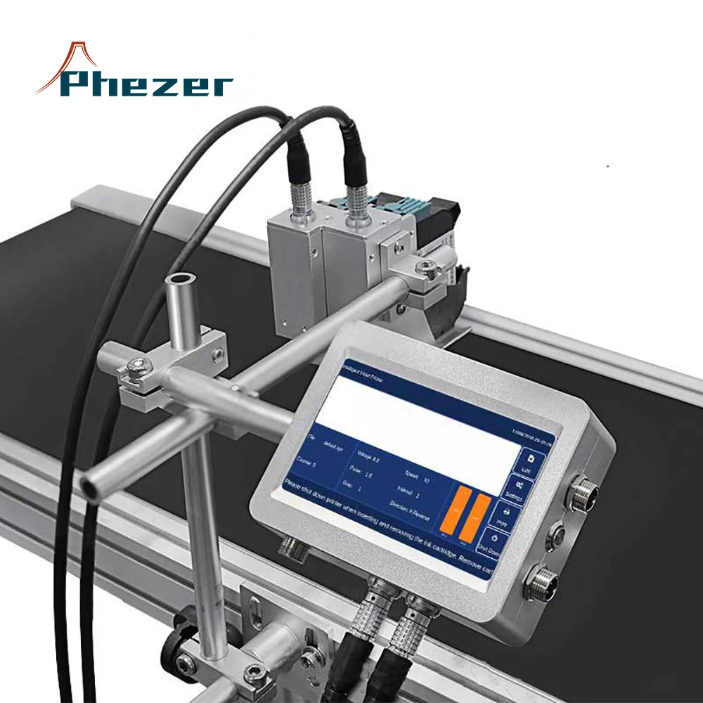 Phezer Px2 Pro Marking Machine 7 Inch Touch Screen High Speed Batch Code Variable Data Inkjet System Inkjet Printer