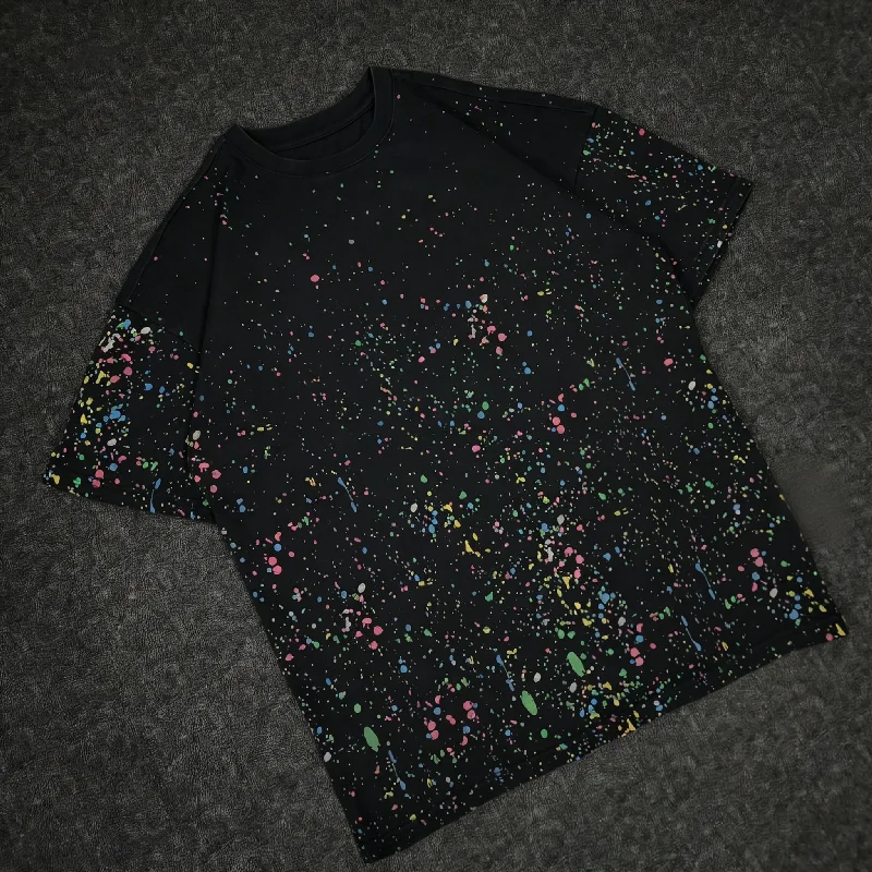 Wholesale Custom Streetwear T Shirt Vintage Screen Print Boxy Fit Rhinestone Cotton Short Sleeve Daily Casual Male Apparel gallery 3
