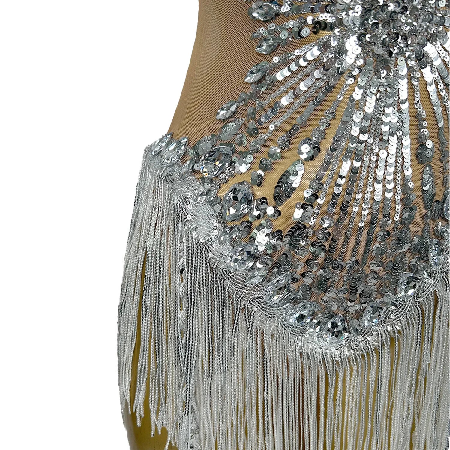 Sexy Mesh Sequin Rhinestone One Piece Jumpsuits Women Bodycon Rompers Gogo  Dancer Costume Festival Outfit Party Tassel Bodysuits| Alibaba.com