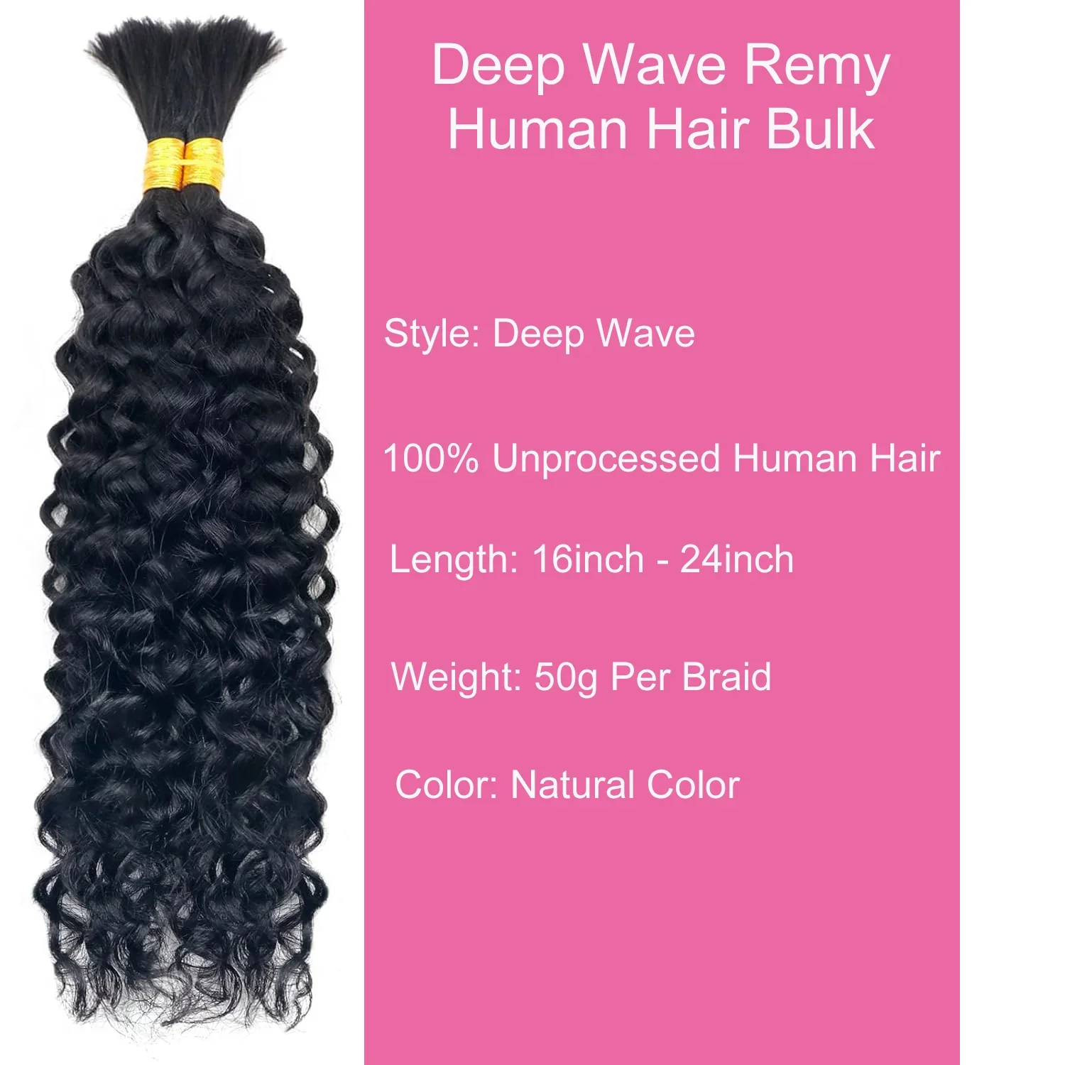 Deep Wave Human Braiding Hair 100% Unprocessed Real Human Hair No Weft Curly Bulk For Natural Braiding_voghion.com