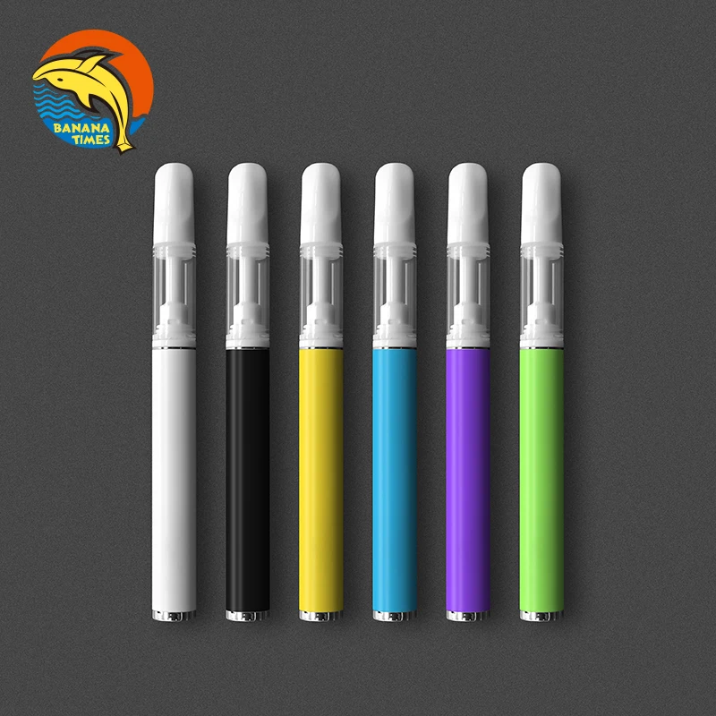 2021 new empty cbd pen 1ml empty cbd vape pen custom press in tip ceramic coil vape pen