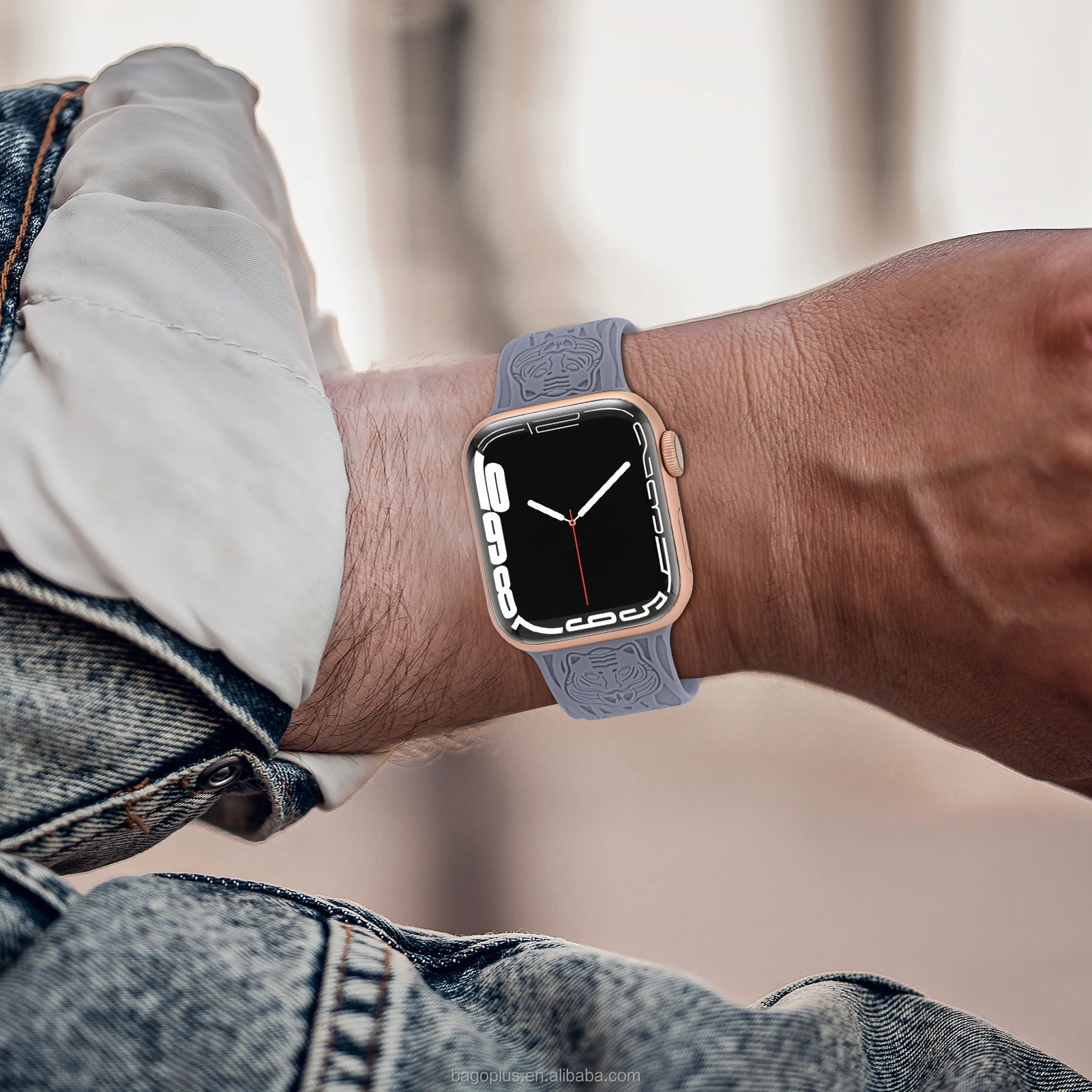 38mm 49mm Engraved Smart Watch Belt Strap Silicon Apple Watch Band For