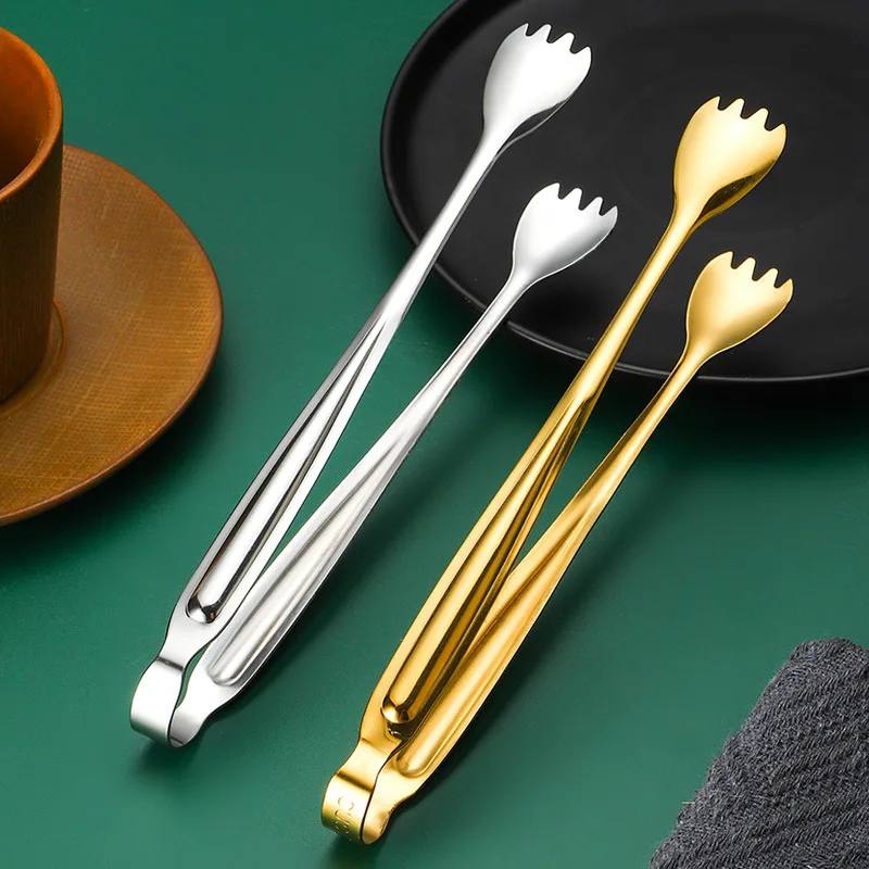 Customized Logo Wholesale 304 Stainless Steel BBQ Clips Kitchen Tongs Ice Accessories for Home Cooking Tongs manufacture