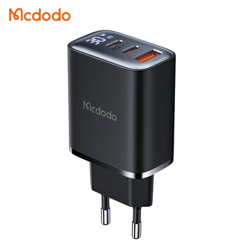 Mcdodo 218 Eu 30W Fast Charging Three-Port 2 Type-C+ USB A Power Digital Display Charger PD/PPS/QC4.0/SFC 27W for iPhone Samsung