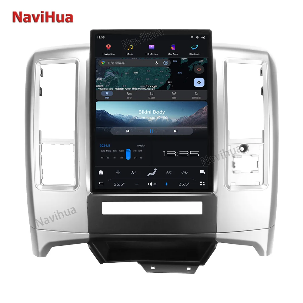 Navihua Qualcomm Tesla Screen Android 13 for Dodge RAM 2008 2009 2010 2011 GPS Navi Radio Receiver Player Head Unit Carplay