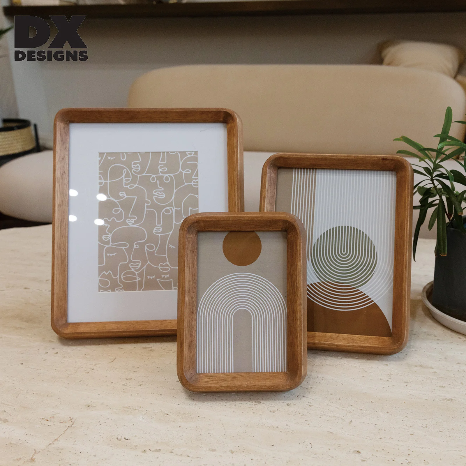 Wooden Frame Photo Display for Tabletop Display Wall Mount Solid Wood Photo Frame Pack