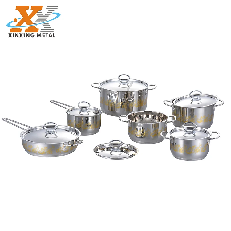 New Inventions 12Pcs Kitchen Housewares Stainless Steel Kitchen Pots Cookware Sets