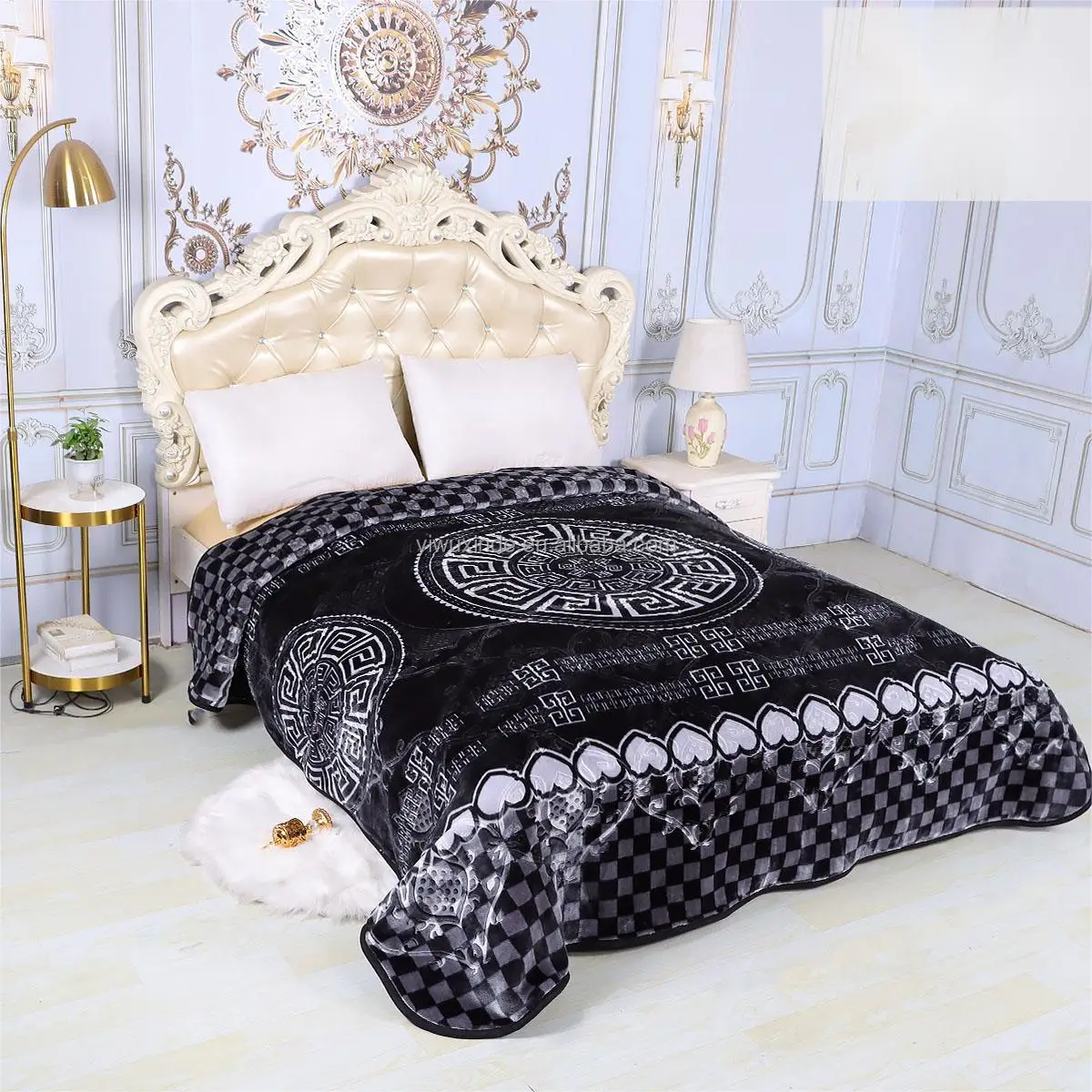 4kg Raschel Knitted Blanket Wholesale Luxury Mink Korean Raschel Polyester Super Soft Blankets