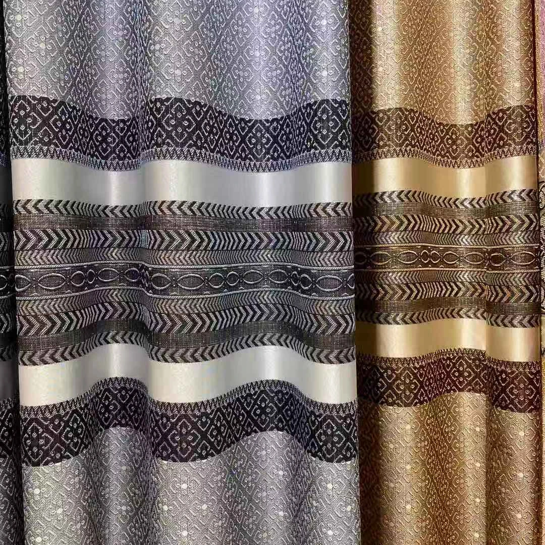 African Design Cheap Price 100% Polyester Jacquard Upholstery Curtain Cloth Home Use Curtain Fabric