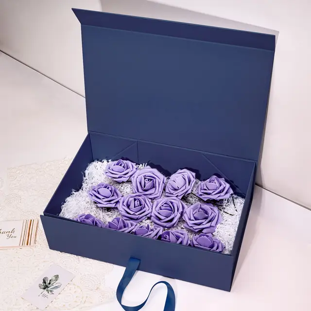 Custom Logo Printed Paper Rigid Cardboard Packaging Ribbon Magnetic Closure Folding Folding Gift Boxes Coffret cadeau