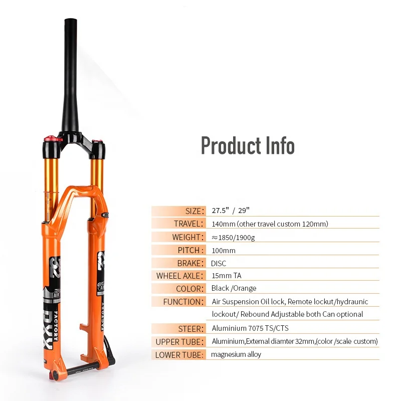MTB Bike 27.5/29 Inch Air Suspension Fork - Durable & Lightweight