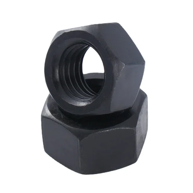 factory Outlet high strength galvanized carbon steel black high quality Hexagon head nut