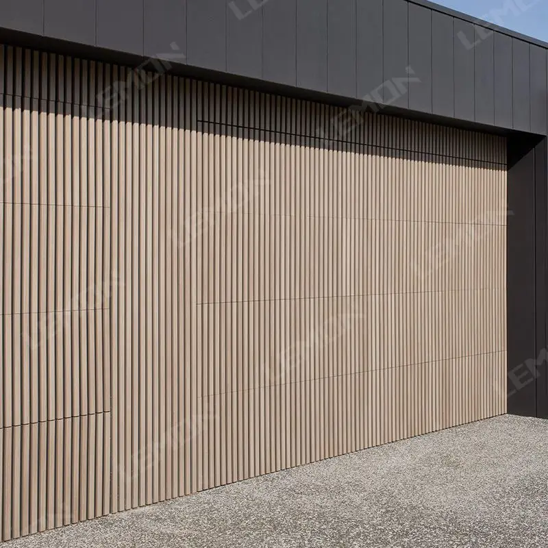 Australian Hurricane Impact Overhead Residential Modern Luxury Wooden Look Batten Garage Doors for Homes