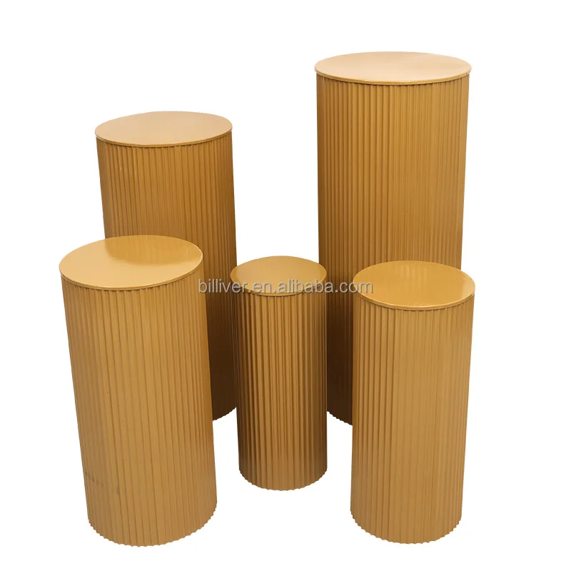 Metal Display Plinth Set Iron Round Backdrop Base White Cylinder Table Cake Stand for Birthday Wedding Party Event Decor