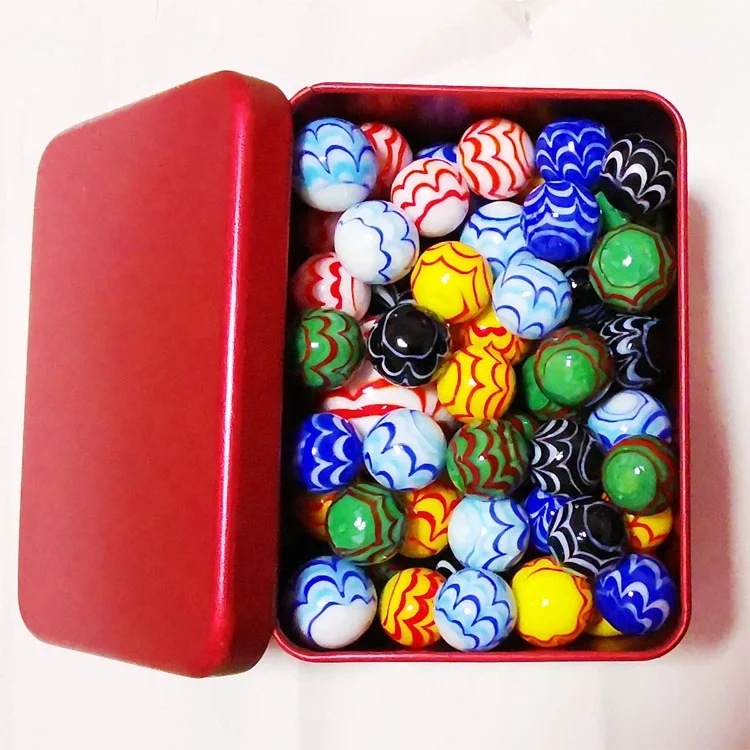 Мраморный стеклянный шар в ассортименте, набор мраморных перьев в жестяной коробке, лавовые камни ручной работы, галька, аквариум, детские игры, стеклянные мраморные шары