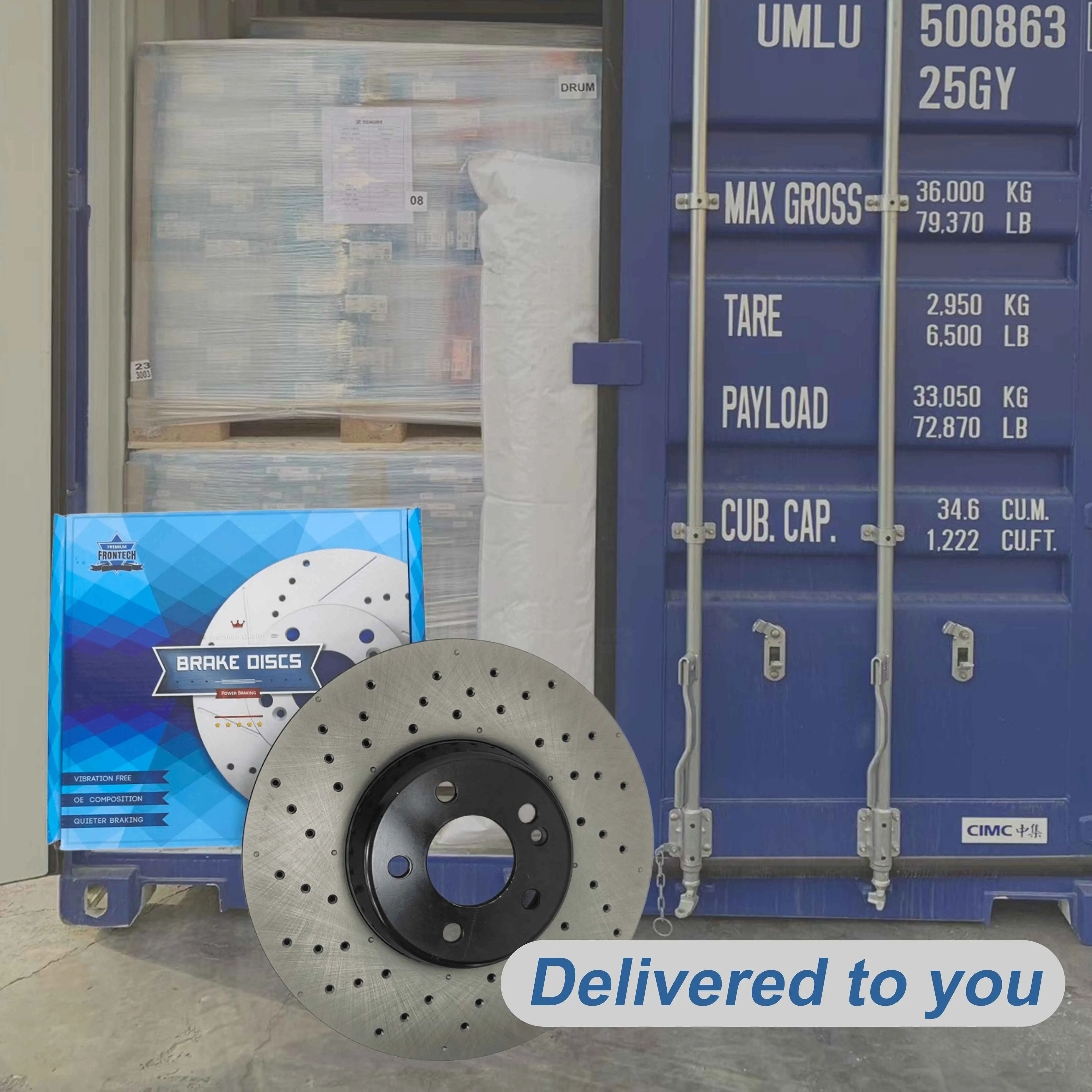 Frontech Premium Exchange Rotor Front Axle Pair of Brake Discs for Nissan Gtr R35 EBA2018