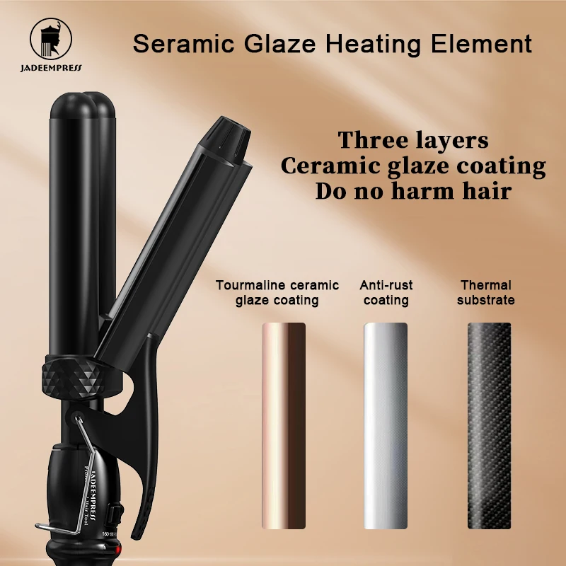 Jadeempress Deep Waver Barrel Hair Curler with LCD Display