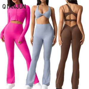 Customized Logo High Elasticity Yoga Set Irregular Shoulder Straps Sports Bra Indoor Pilates Fitness Yoga Set