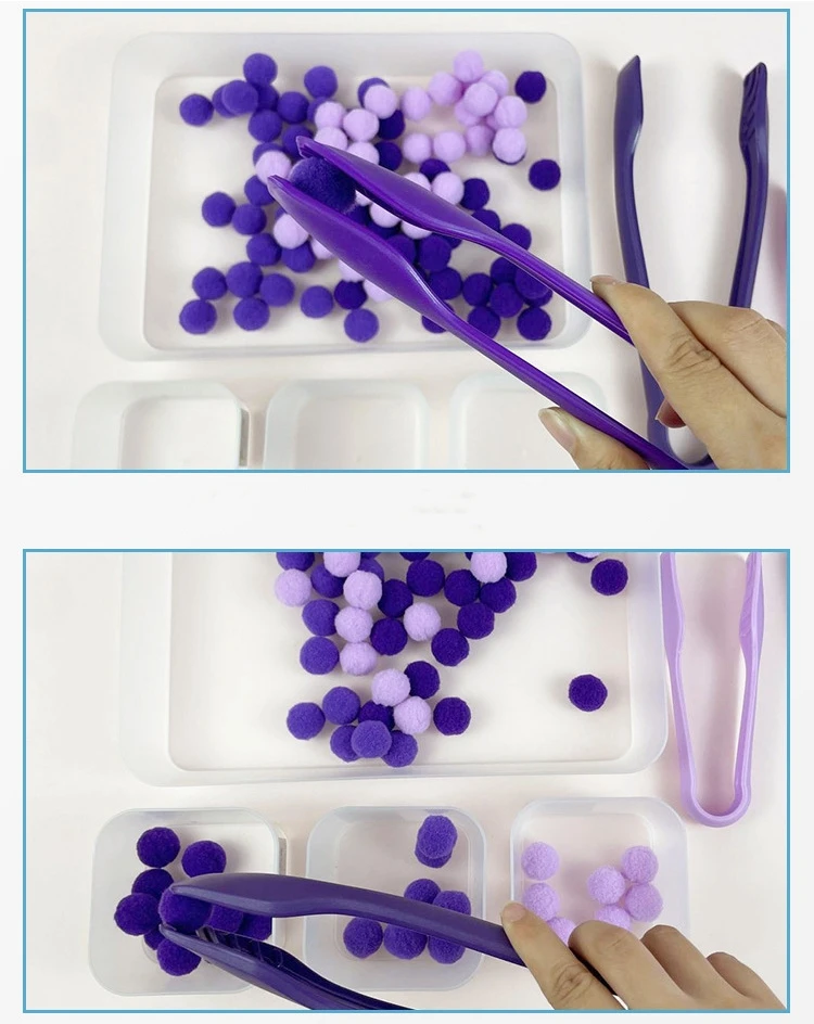 Waldorf Montessori Inspired Color Sorting Activity with Tong Tray for ...