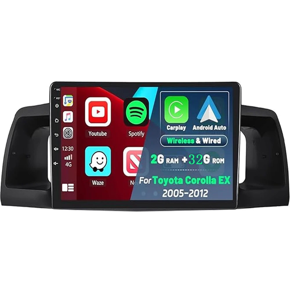 Android Carplay Car Radio for 2005-2012 Toyota Corolla Touchscreen Autoradio Stereo Video Audio Multimedia Gps Player Head Unit