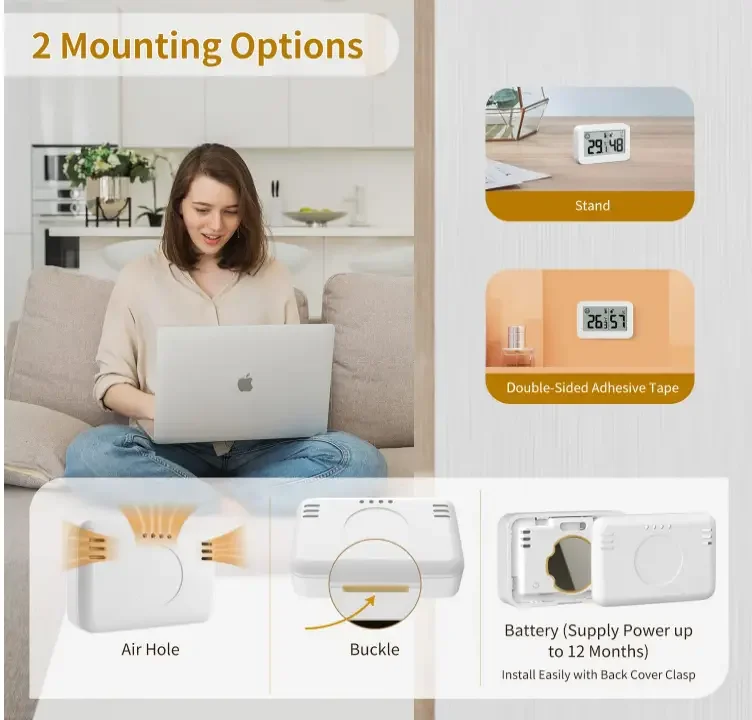 Mini-home Baby Room Thermo-hygrometer/digital Display Thermohygromete/crawling Pet Room Thermo-hygrometer