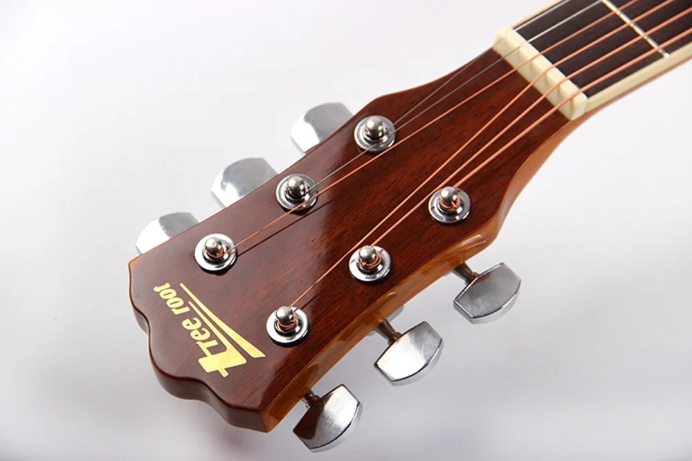 Custom Logo 41 Inch Tree Root Musical Instruments Beginner Cheap Colors Basswood Acoustic Guitar Made in China
