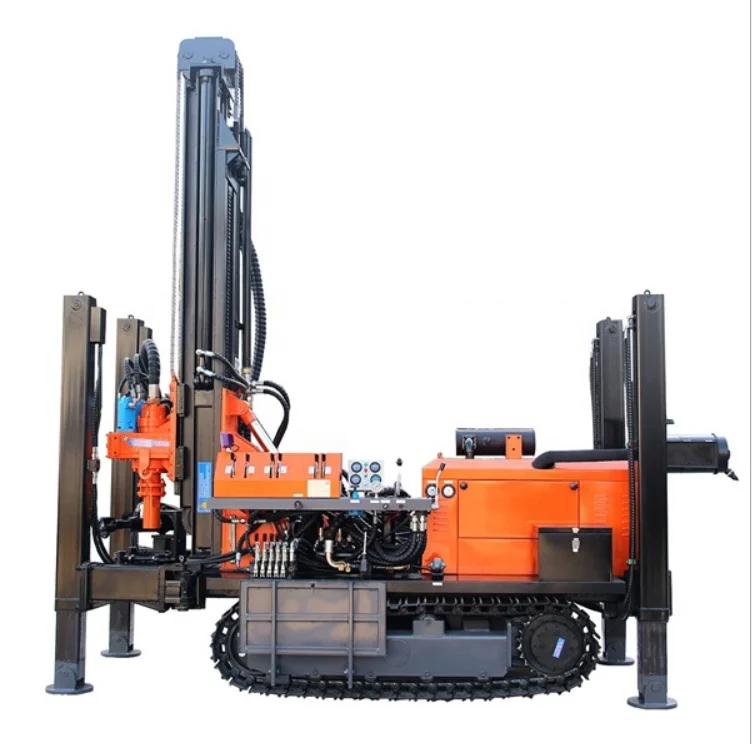 
 CE certificate 200m Chinese crawler type hydraulic pneumatic water well drilling rig equipment