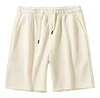 Pantalones cortos de algodón con tejido gofre de 300 g, color beige