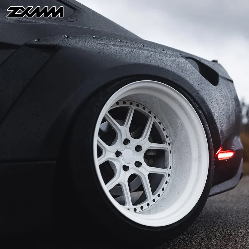 2 Piece Glossy White Billet Forged Wheel For Ford Mustang BMW M2 M4 5x120 5x130 5x112 19 20 21 22