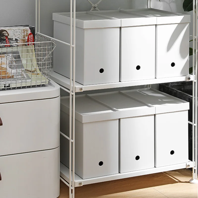 SHIMOYAMA Plastic Office Storage Box File Desk Organizer Sets Home Sundries Containers for Cabinet With Lid and Wheel