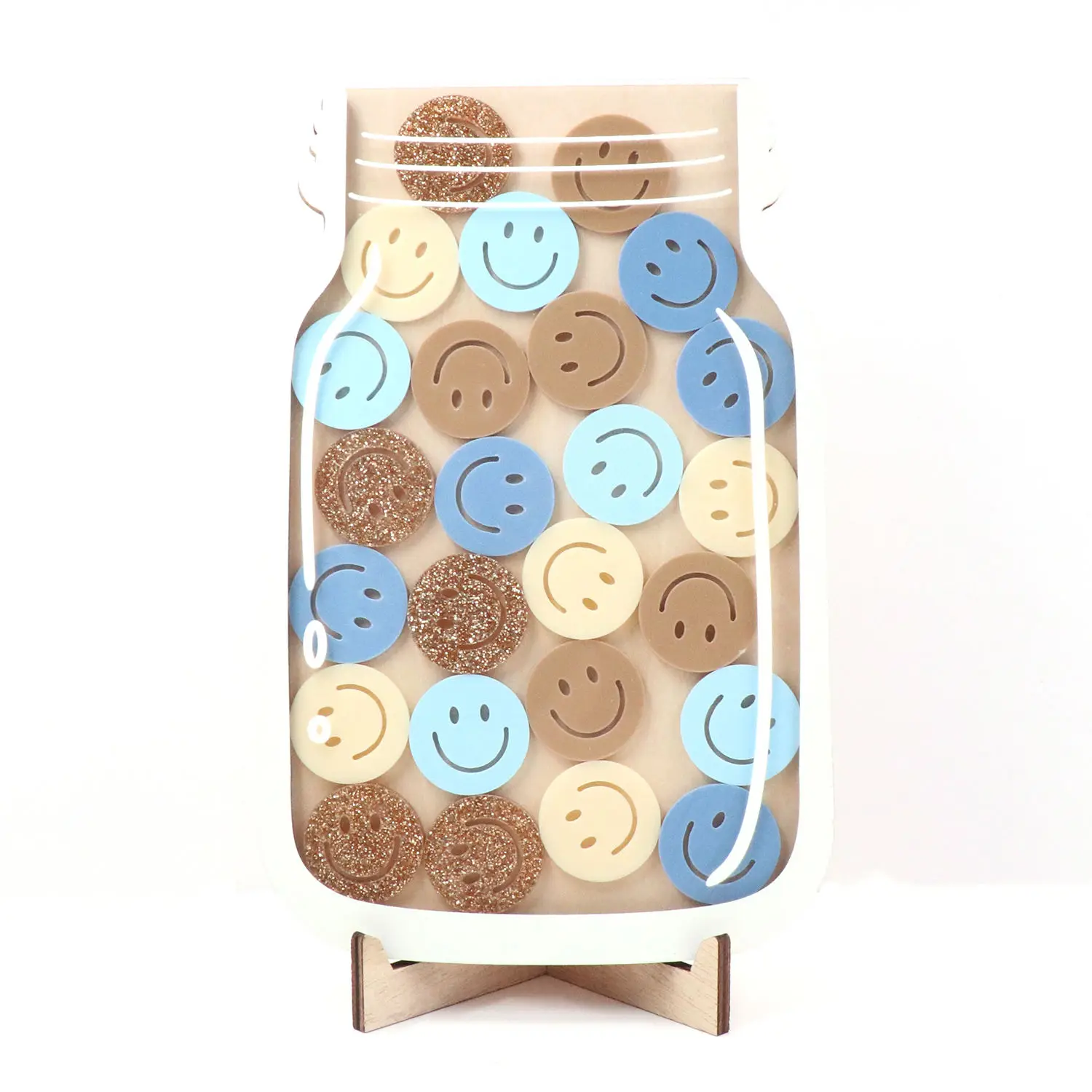 MD131CH1459 Kids Classroom Magnet Reward Jar with Smiling Face 1 Piece and 25pcs Tokens for Christmas Chore Chart Gifts