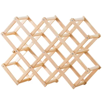Wooden Tabletop Wine Bottle Stand Creative 10-bottle Storage Rack Decoration Simple Wine Display Rack for Restaurants