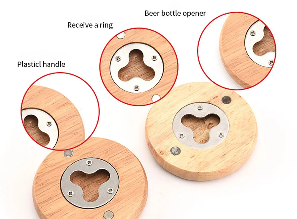 Открывалка для бутылок пива Oneway с собственным логотипом, оптовая продажа, деревянная пустая открывалка для бутылок