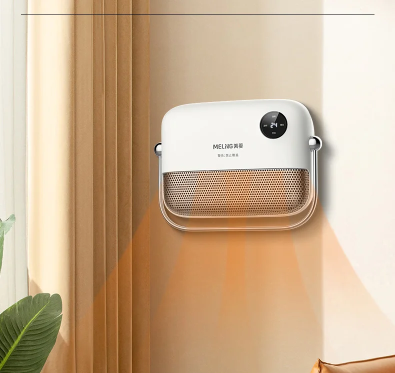 Portable Customized Handy Ceramic Space Heater Mini Fan Wall Mounted Electric Heater 26/1000W/2000W OEM PTC Remote/knob Control