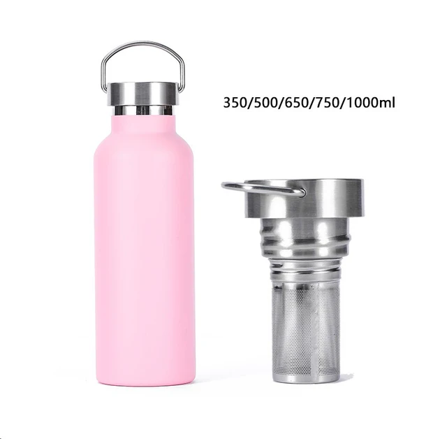 Custom Stainless Steel Eco Friendly Stainless Steel Powder Coated Travel Sports Water Bottles With Tea Infuser Water bottle