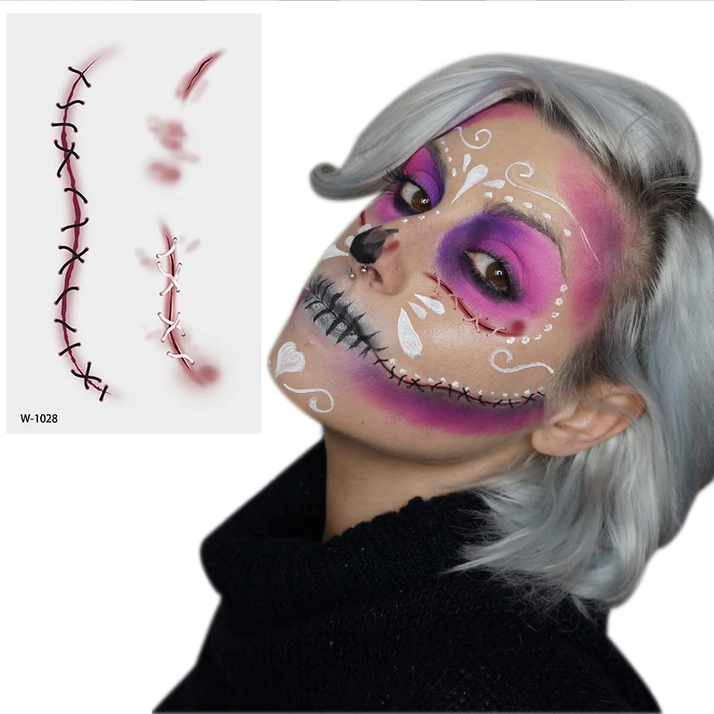 Wasserdichte temporäre Papier-Tattoos für Halloween-Party Schönheit Cartoons Großhandel individuell