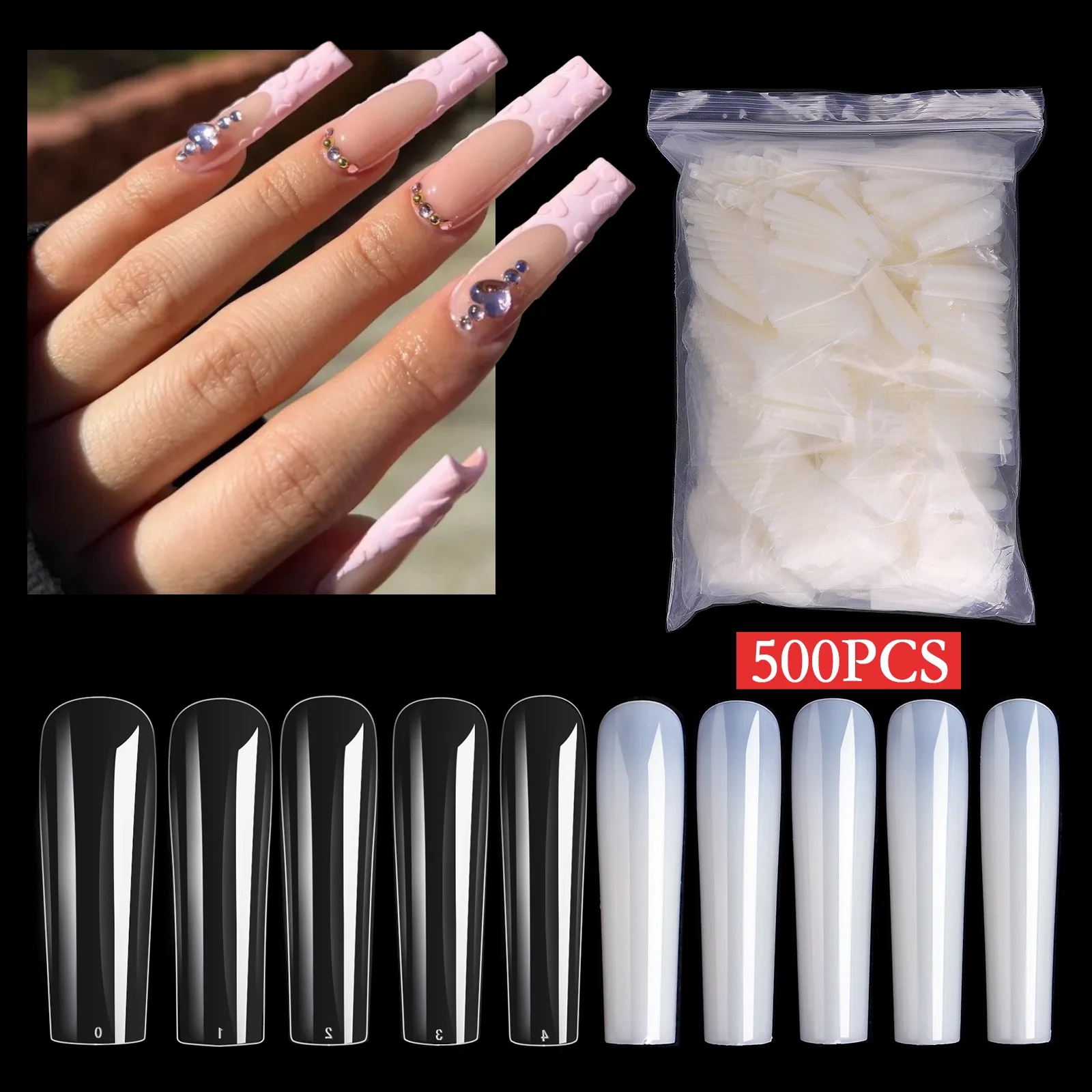 Natural Clear False Nails Tips Full And Half Acrylic Artificial Tip  Manicure With 10 Sizes For Nail Art Salons Home - Buy Press On Nails  Artificial Fingernails False Nails Nail Tips Nail