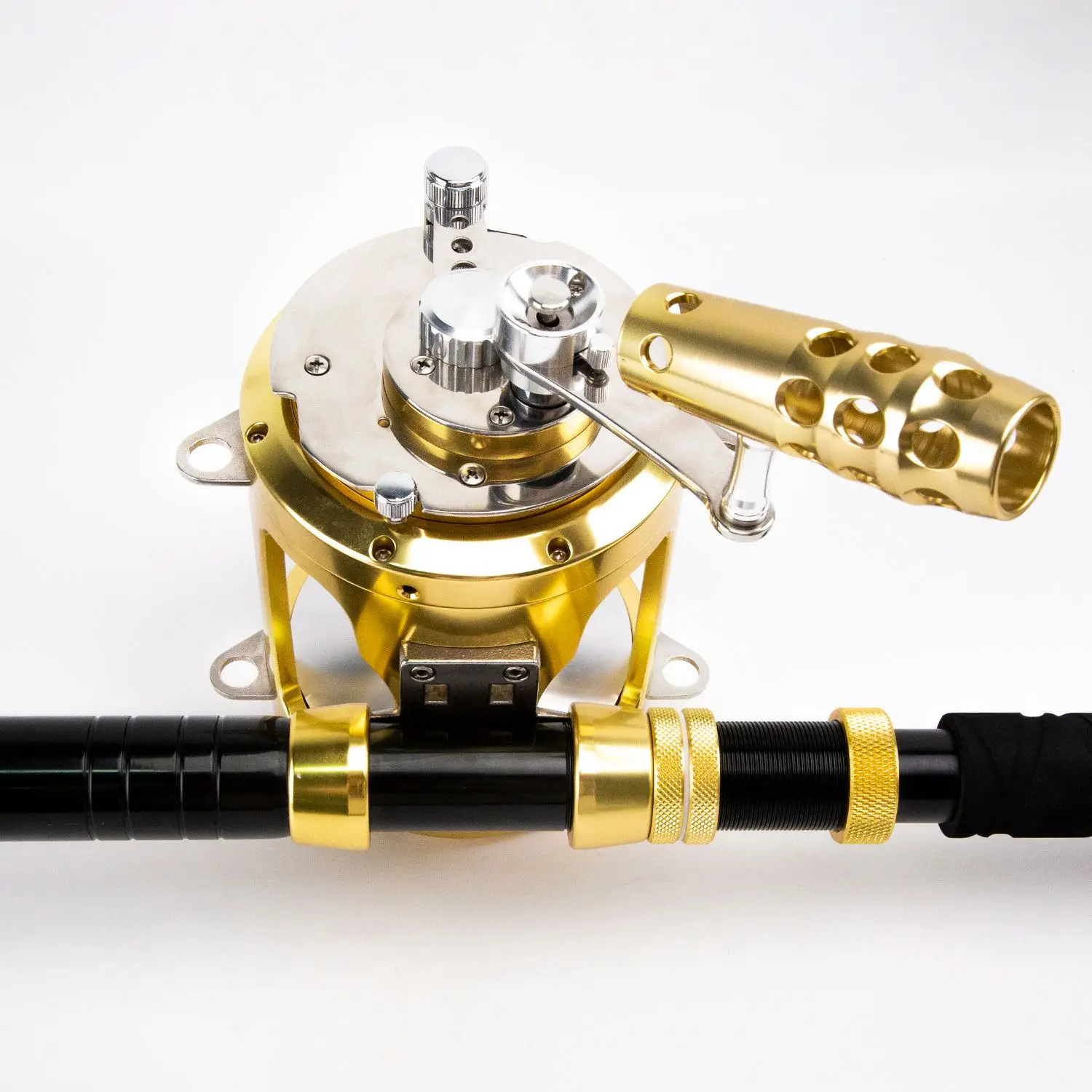 brass deep sea fishing reel Topline Saltwater Fishing Trolling Reel 50W 2 Speed Boat Ocean Deep Sea  Carrete De Pesca Big Game Fishing Reel Gold Powder 1pc
