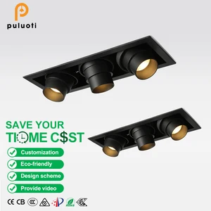 15W 24W Anti-Glare LED Recessed Spotlight Indoor Adjustable Angle Ceiling Aluminium for Office Hotel 3000K Spot Led Encastrable