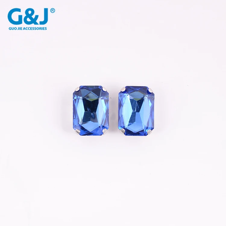 Rectangle Shape Claw Setting Glass Diamond Loose Flatback Rhinestones for Girl Dress Accessories